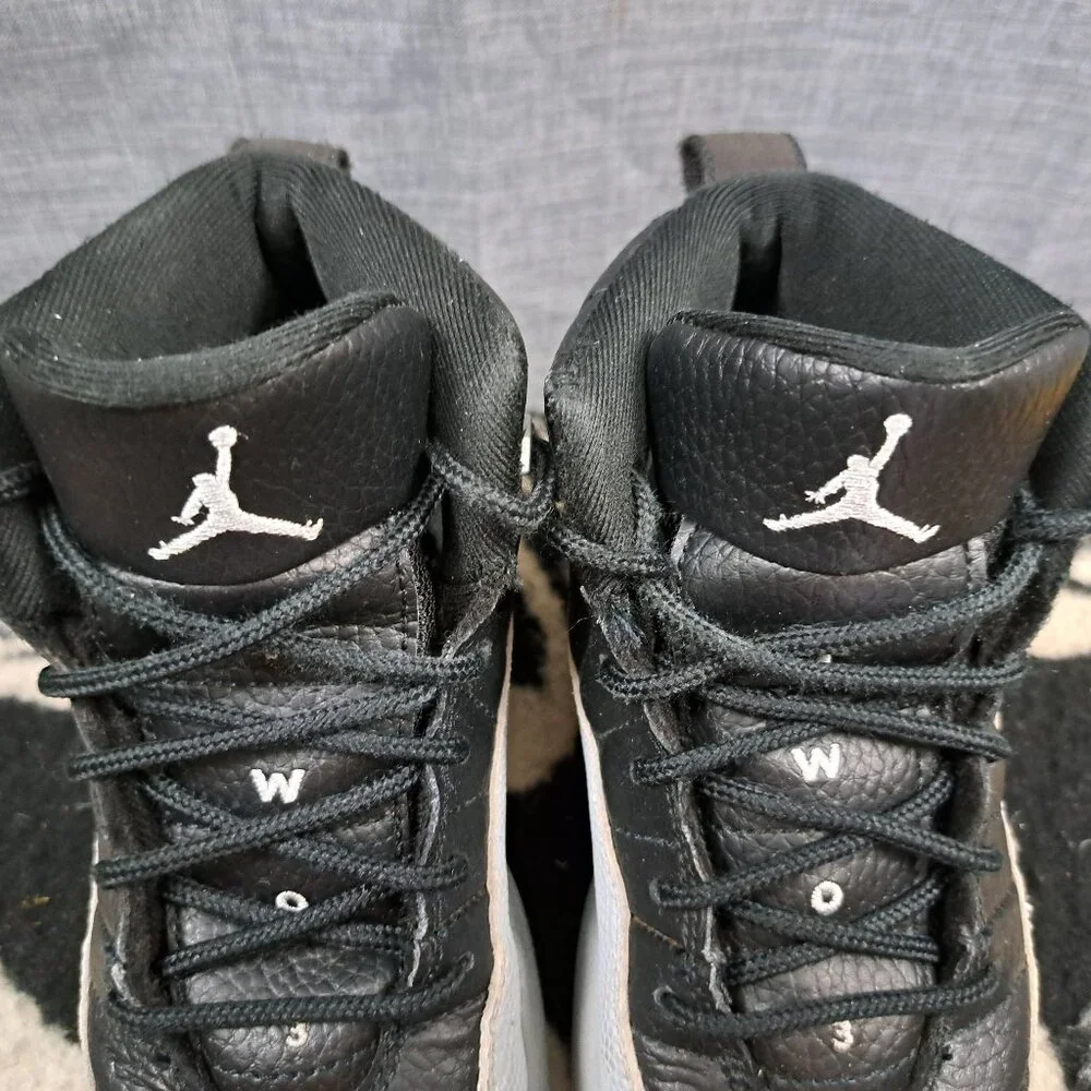 %Size 1 Youth NIKE Air Jordan 12 Retro Playoffs Black AJ5